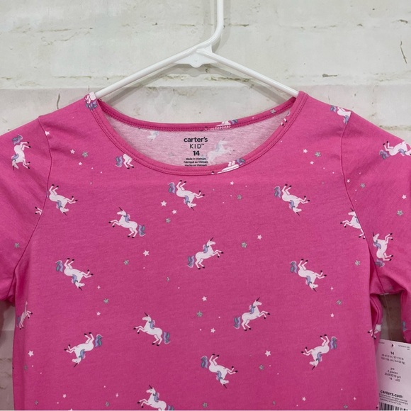 Carters Pink Unicorn Glitter Long Sleeve Dress - Picture 4 of 9